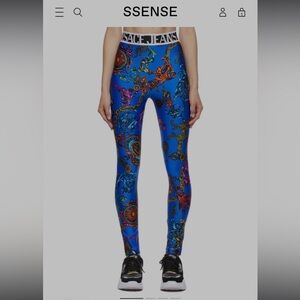 Versace Collection Blue Multicolor Leggings